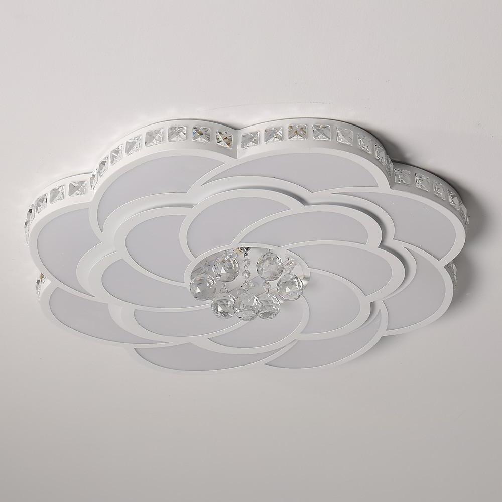 Modern Flower Swirl LED Flush Mount Ceiling Light Metal Acrylic Petal Fixture for Bedroom