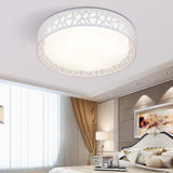 Modern Geometric Round Metal LED Flush Mount Ceiling Light for Bedroom Kitchen and Office