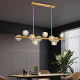 Modern Crystal Globe Cluster Flush Mount Ceiling Light with Metal Frame and LED Illumination