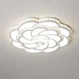 Modern Flower Swirl LED Flush Mount Ceiling Light Metal Acrylic Petal Fixture for Bedroom