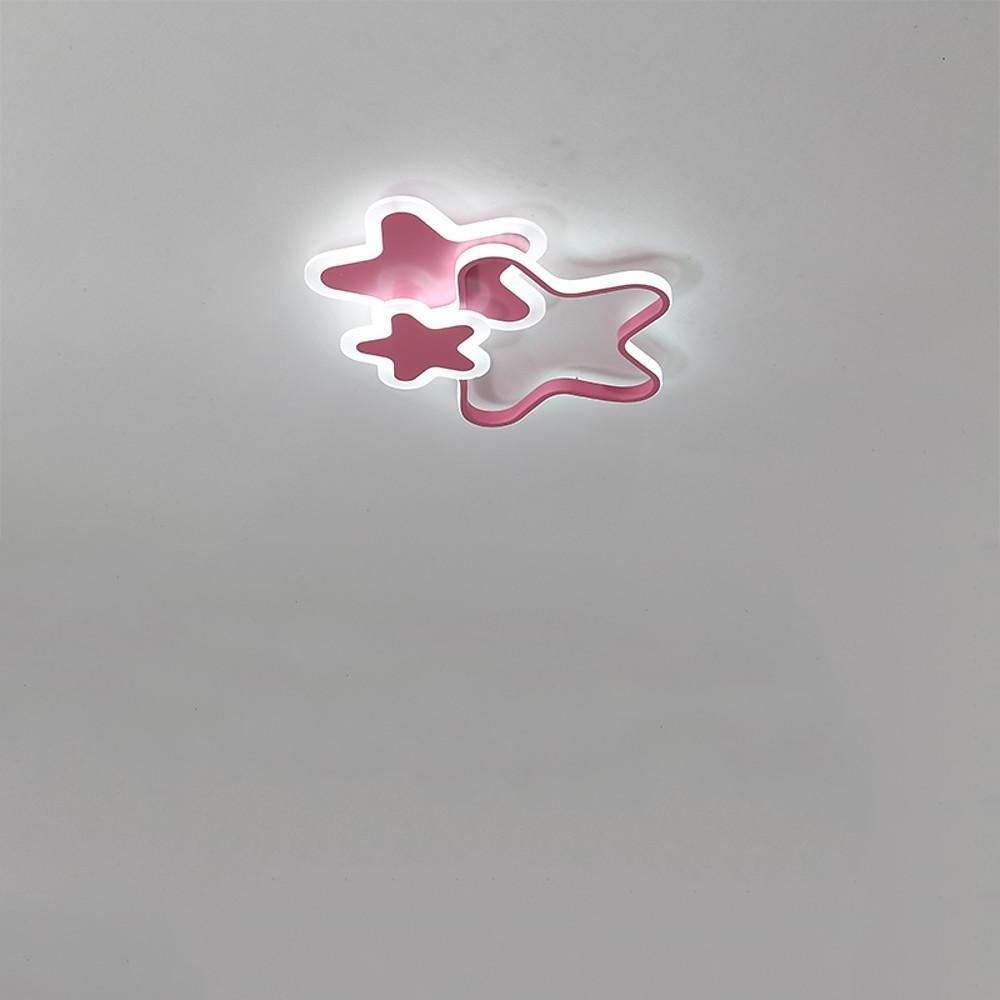Modern Triple Star LED Flush Mount Ceiling Light for Childrens Bedroom and Nursery Decor