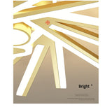 Modern Flower Shaped LED Ceiling Light Abstract Gold Geometric Flush Mount Fixture