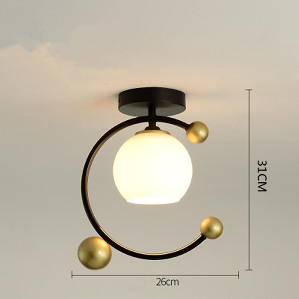 Modern Nordic Glass Globe Flush Mount Ceiling Light for Kitchen Sink Artistic Metal Fixture