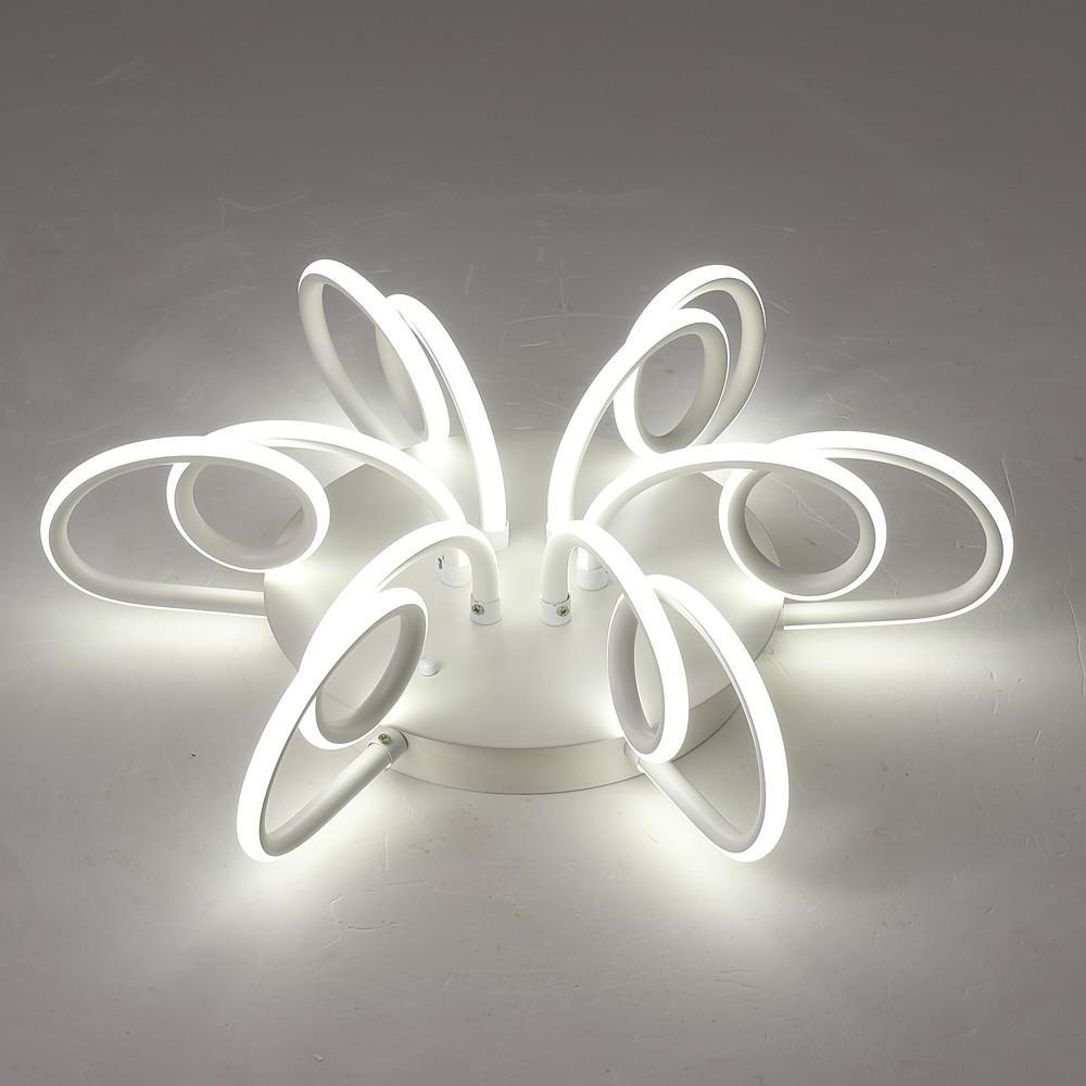 Modern Flower Shaped LED Flush Mount Ceiling Light with Silica Gel Shade for Bedroom and Contemporary Spaces