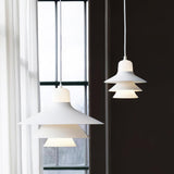 Ikono Style Aluminum Pendant Light with Glass Diffuser and Dual Shade Design for Modern Interior Decor