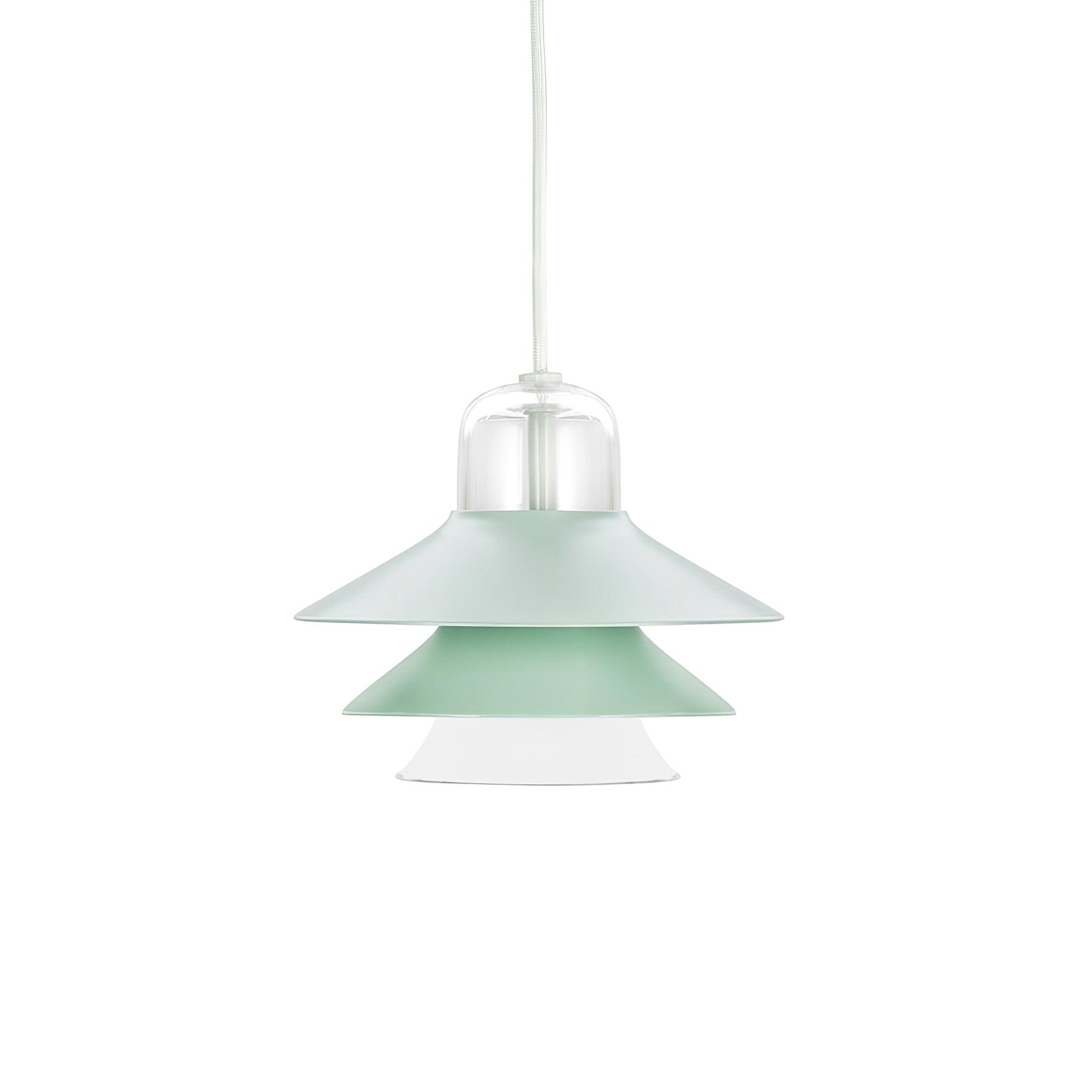 Ikono Style Aluminum Pendant Light with Glass Diffuser and Dual Shade Design for Modern Interior Decor