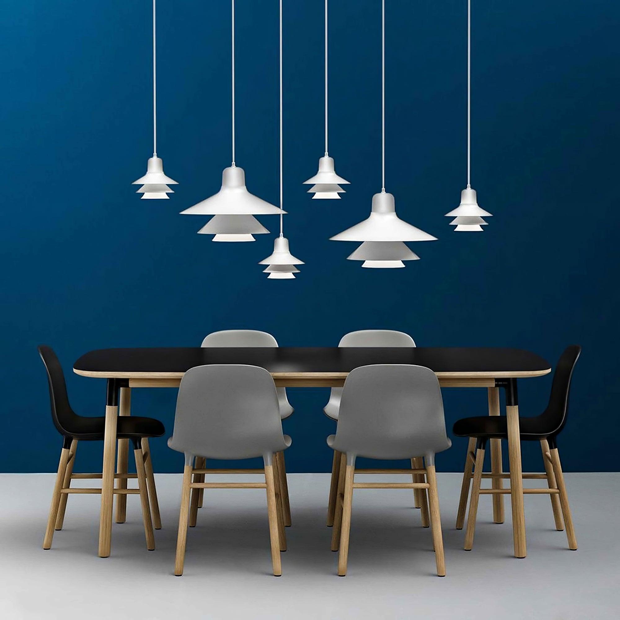 Ikono Style Aluminum Pendant Light with Glass Diffuser and Dual Shade Design for Modern Interior Decor
