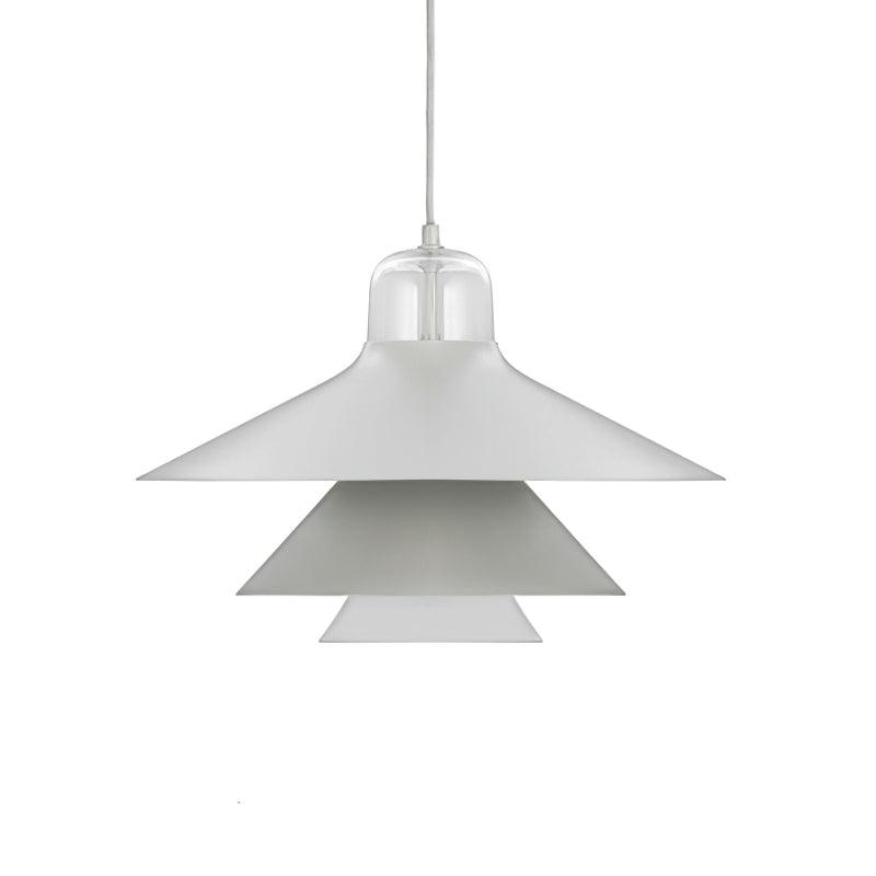 Ikono Style Aluminum Pendant Light with Glass Diffuser and Dual Shade Design for Modern Interior Decor
