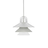 Ikono Style Aluminum Pendant Light with Glass Diffuser and Dual Shade Design for Modern Interior Decor