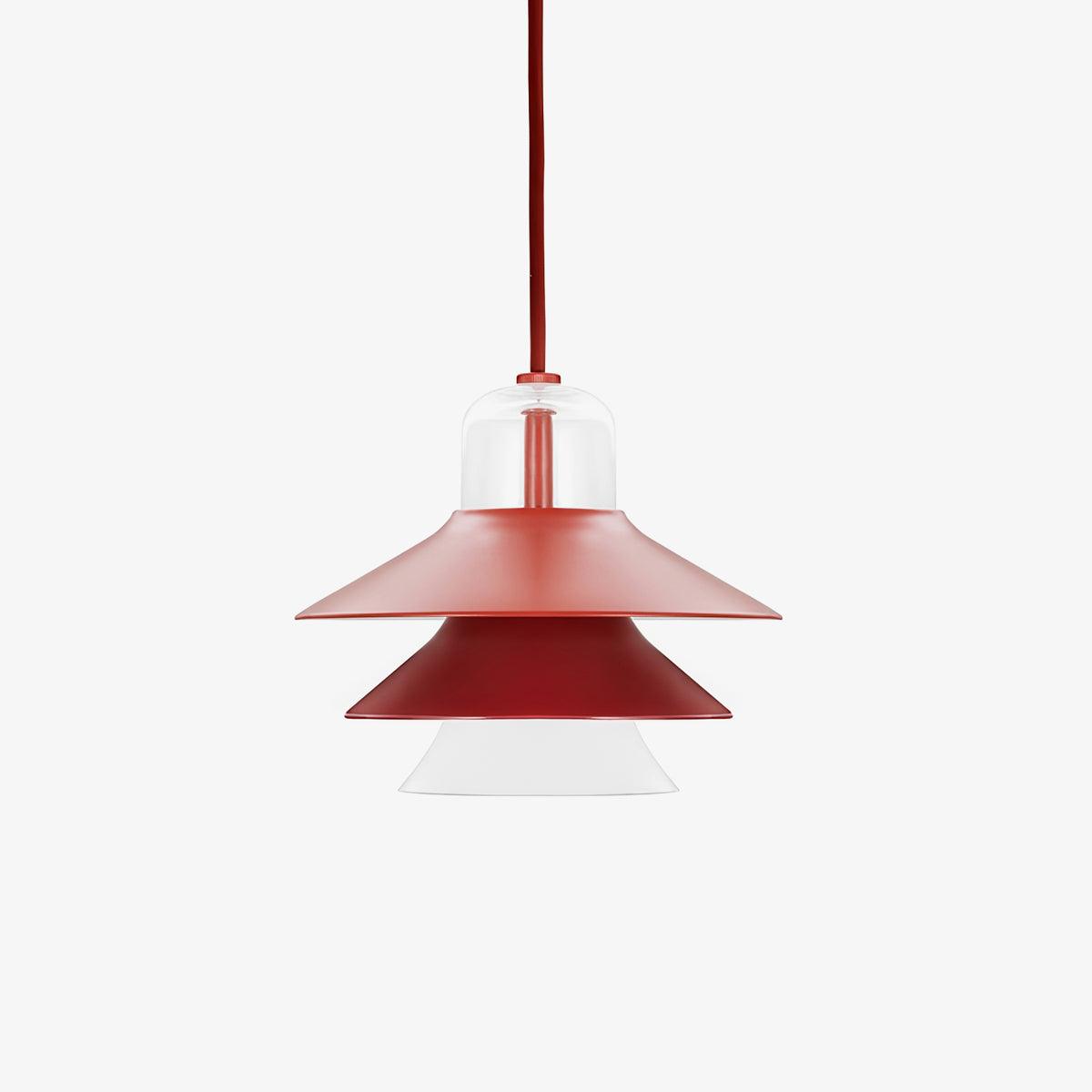 Ikono Style Aluminum Pendant Light with Glass Diffuser and Dual Shade Design for Modern Interior Decor