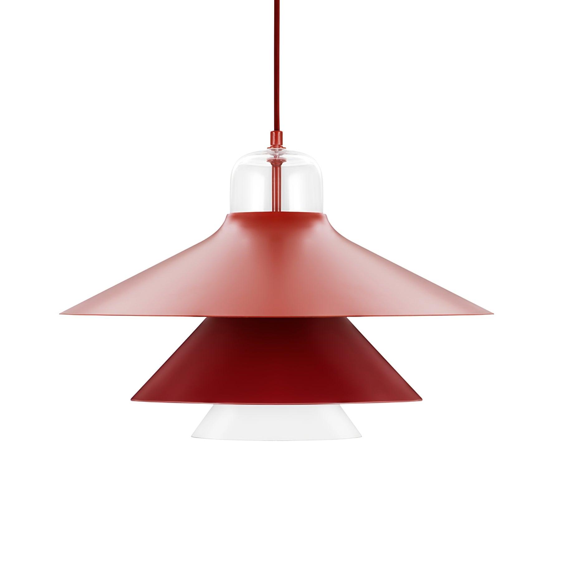 Ikono Style Aluminum Pendant Light with Glass Diffuser and Dual Shade Design for Modern Interior Decor