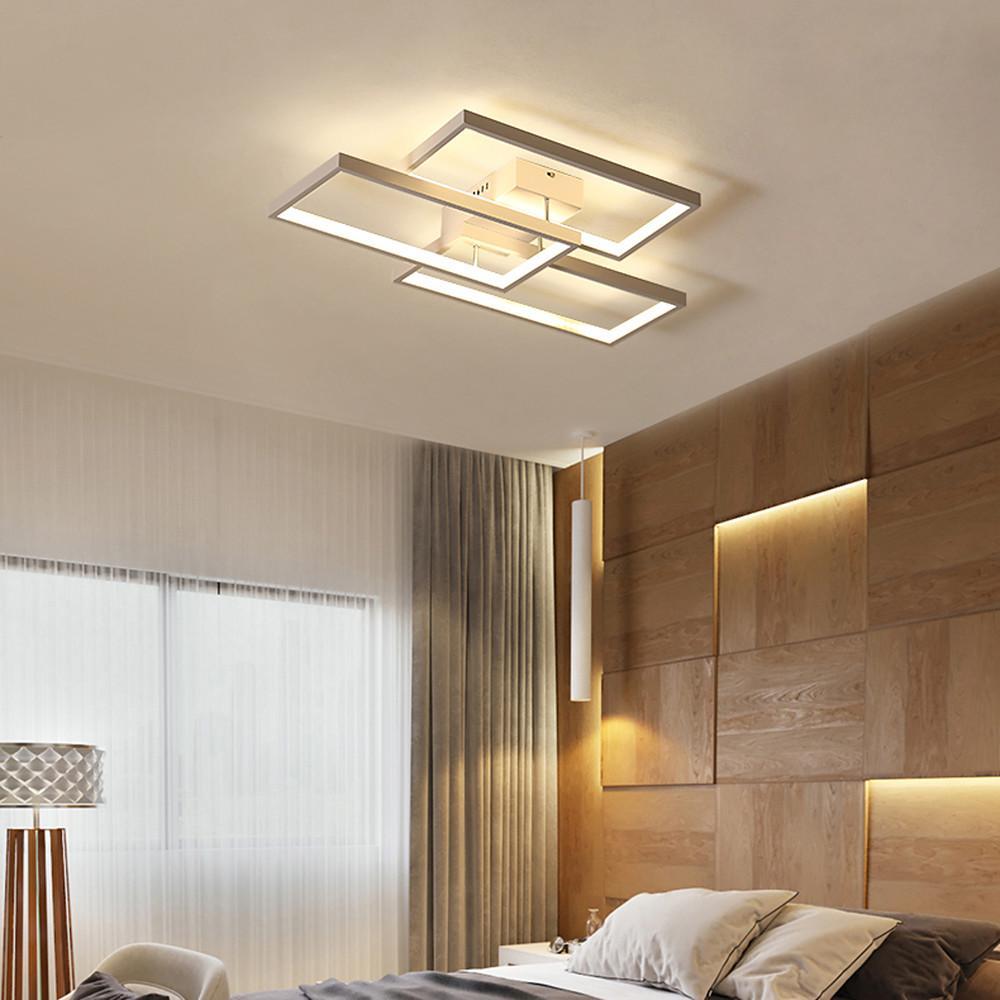 Geometric Triple Rectangle LED Flush Mount Ceiling Light Modern Indoor Fixture for Living Room