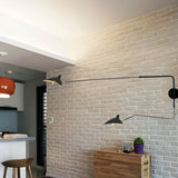 Industrial Adjustable Swing Arm Wall Sconce Metal Iron Long Arm Wall Lamp for Living Room and Bedroom