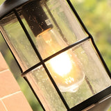 Industrial Black Iron and Glass Waterproof Outdoor Wall Sconce Exterior LED Lighting for Patio and Garden