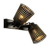 Industrial Black Iron Hollow Wall Sconce Adjustable Vintage Metal Plug In Wall Light