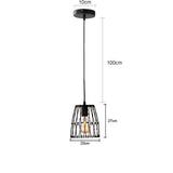 Industrial Black Wire Lantern Pendant Light for Kitchen Island Farmhouse Metal Cage Hanging Fixture