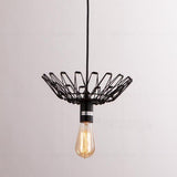 Industrial Black Wire Lantern Pendant Light for Kitchen Island Farmhouse Metal Cage Hanging Fixture