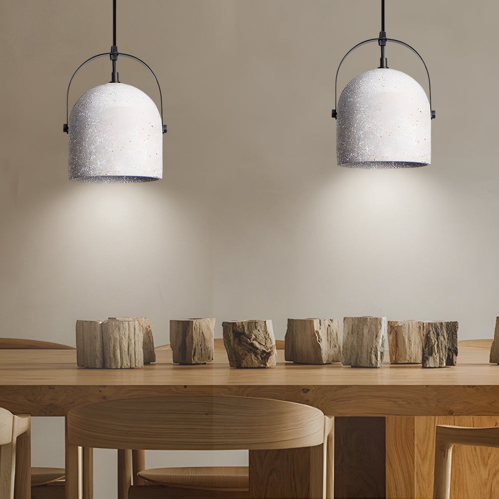 Industrial Cement Cylinder Pendant Light 1 Light Concrete Hanging Lamp for Modern Dining Room Bar