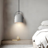 Industrial Cement Cylinder Pendant Light 1 Light Concrete Hanging Lamp for Modern Dining Room Bar