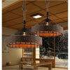 Industrial Country Hemp Rope Pendant Light Circular Metal Chandelier for Dining Room Island