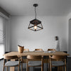 Industrial Geometric Iron Chandelier Retro Pendant Light with Adjustable Height for Entryway and Living Room