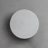 Industrial Gray Concrete Round Outdoor LED Wall Light Flush Mount Garden Accent Sconce