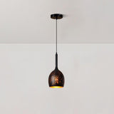 Industrial Hollow Metal Pendant Lamp Vintage Gold Inner Cage Ceiling Hanging Light Fixture