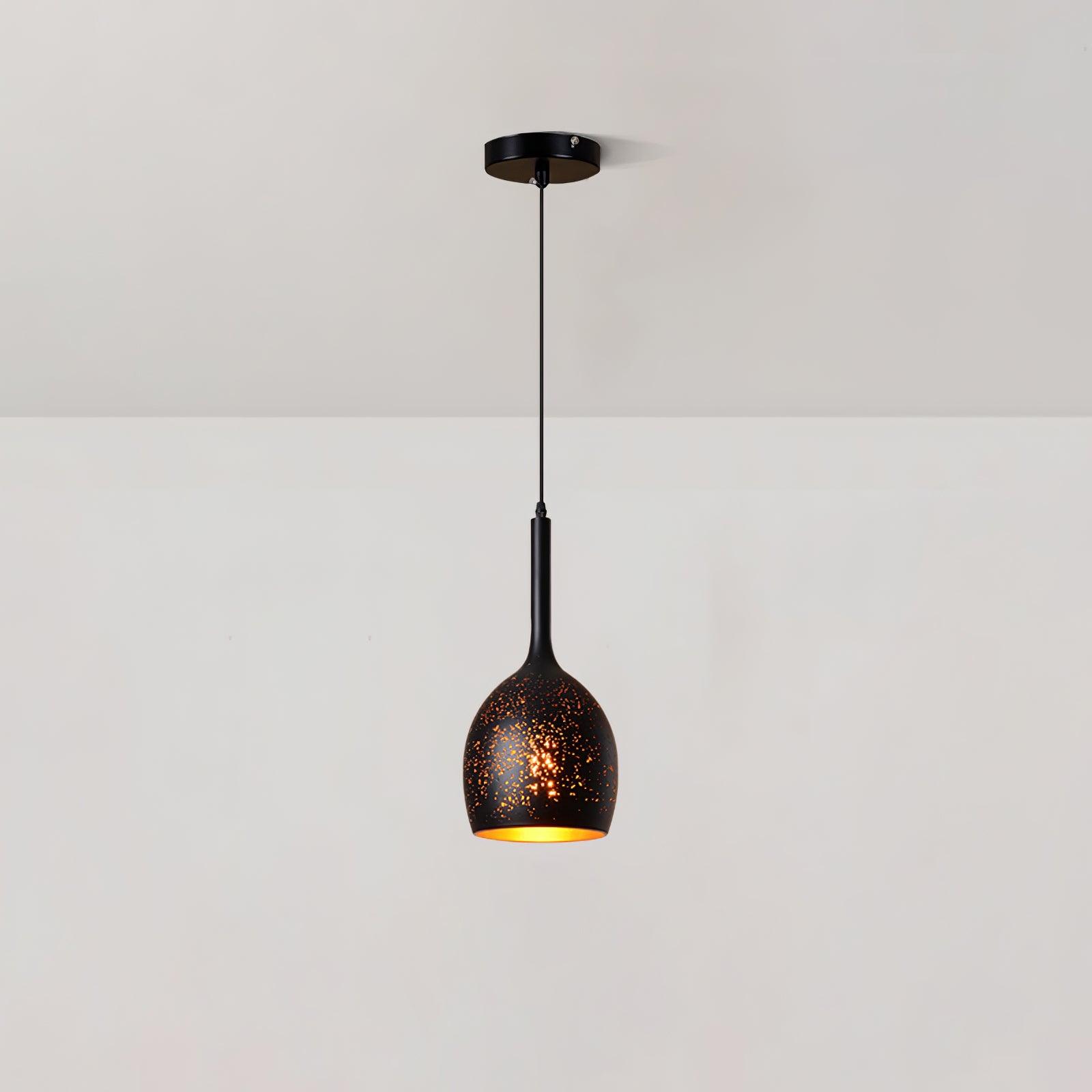Industrial Hollow Metal Pendant Lamp Vintage Gold Inner Cage Ceiling Hanging Light Fixture