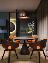 Industrial Hollow Metal Pendant Lamp Vintage Gold Inner Cage Ceiling Hanging Light Fixture