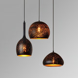 Industrial Hollow Metal Pendant Lamp Vintage Gold Inner Cage Ceiling Hanging Light Fixture