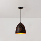 Industrial Hollow Metal Pendant Lamp Vintage Gold Inner Cage Ceiling Hanging Light Fixture