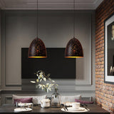 Industrial Hollow Metal Pendant Lamp Vintage Gold Inner Cage Ceiling Hanging Light Fixture