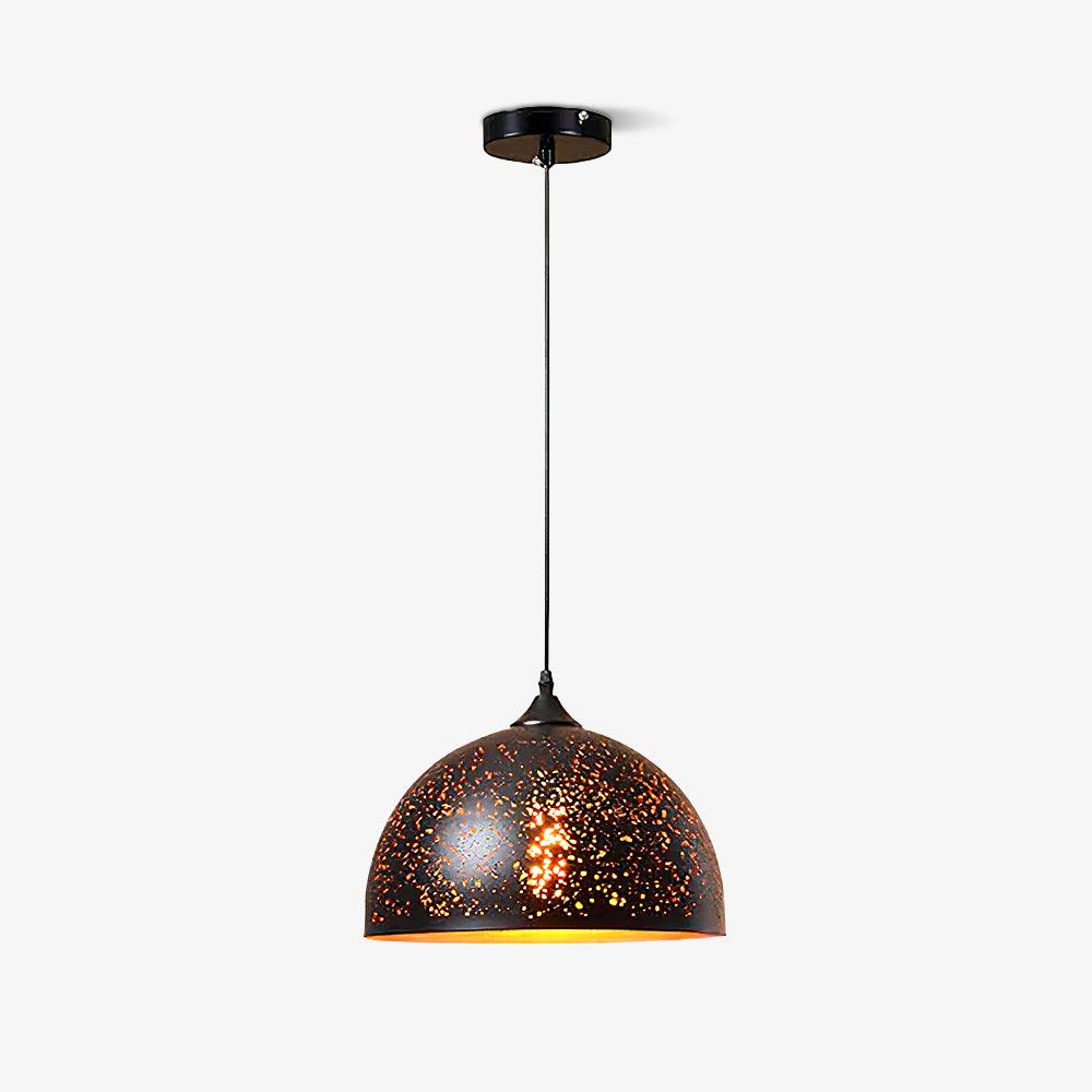Industrial Hollow Metal Pendant Lamp Vintage Gold Inner Cage Ceiling Hanging Light Fixture