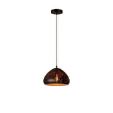 Industrial Hollow Metal Pendant Lamp Vintage Gold Inner Cage Ceiling Hanging Light Fixture