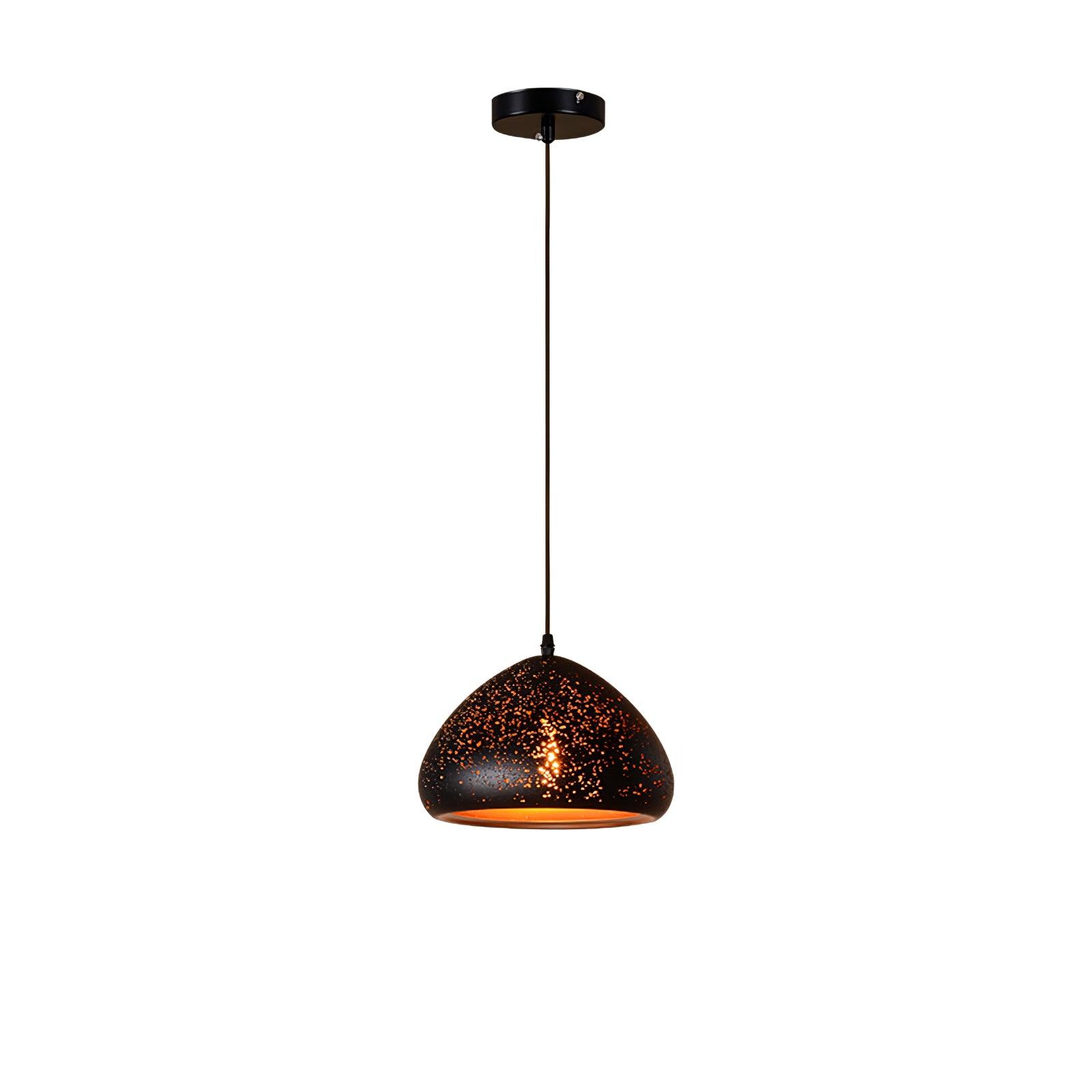 Industrial Hollow Metal Pendant Lamp Vintage Gold Inner Cage Ceiling Hanging Light Fixture