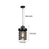 Industrial Metal Cage Pendant Light Retro Rustic Hanging Lamp for Kitchen Island and Dining Room