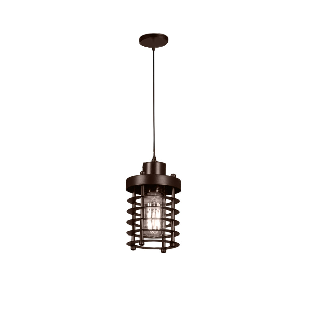 Industrial Metal Cage Pendant Light Retro Rustic Hanging Lamp for Kitchen Island and Dining Room