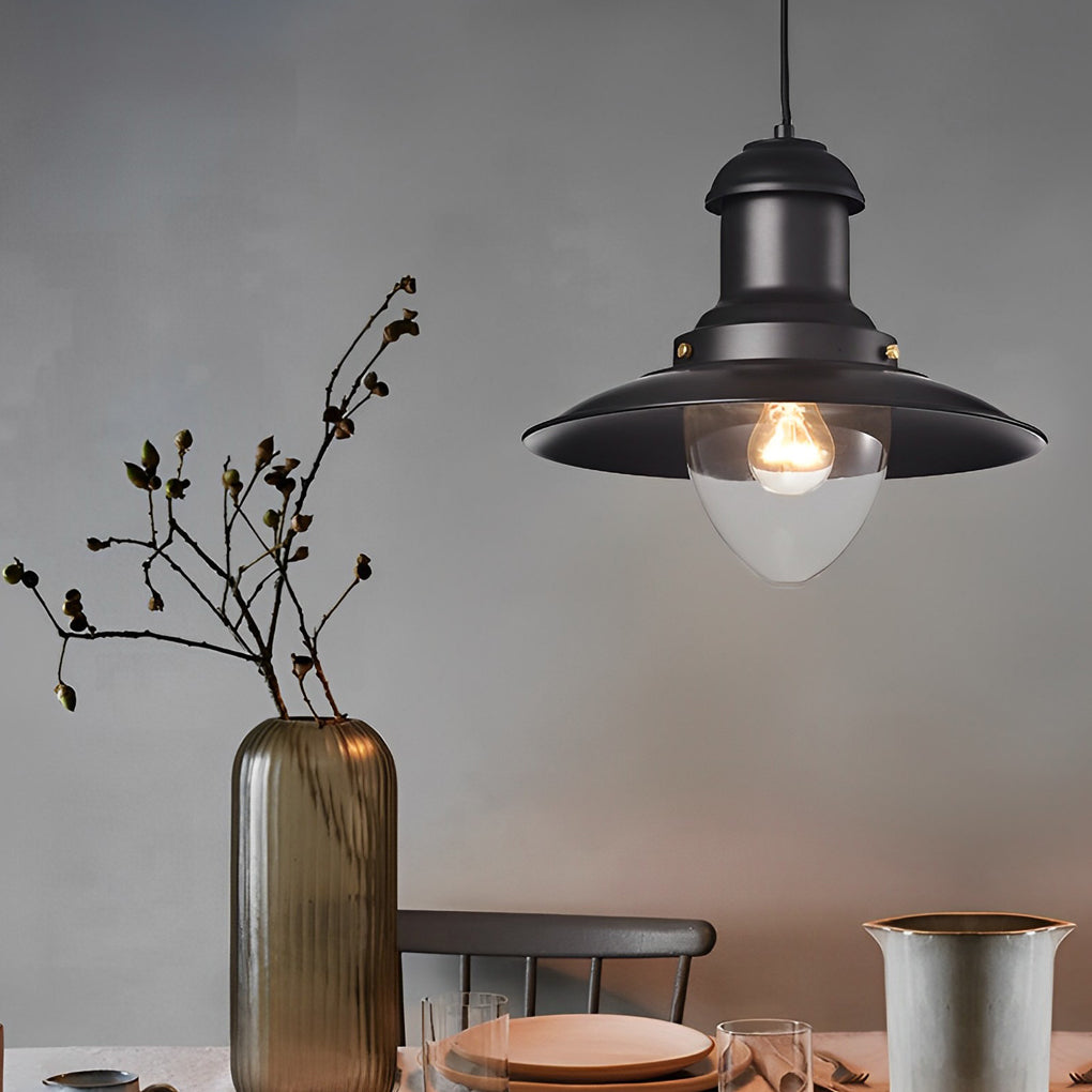 Industrial Metal Dome Pendant Light Retro Farmhouse Hanging Lamp for Kitchen Island
