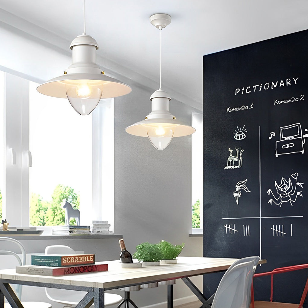 Industrial Metal Dome Pendant Light Retro Farmhouse Hanging Lamp for Kitchen Island