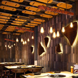 Industrial Rustic Wood Beam 10 Light Island Pendant Light for Farmhouse Kitchen