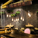Industrial Rustic Wood Beam 10 Light Island Pendant Light for Farmhouse Kitchen