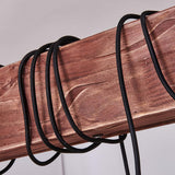 Industrial Rustic Wood Beam 10 Light Island Pendant Light for Farmhouse Kitchen