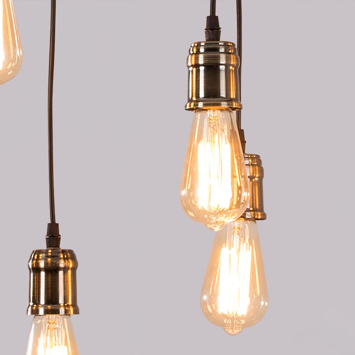 Industrial Rustic Wood Beam 10 Light Island Pendant Light for Farmhouse Kitchen