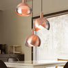 Industrial Semi Globe Glass Pendant Light Dual Colored Metal Hanging Fixture for Dining Room and Modern Office