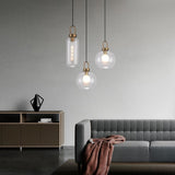 Industrial Semi Globe Glass Pendant Light Electroplated Metal LED Hanging Ceiling Lamp for Kitchen