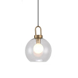 Industrial Semi Globe Glass Pendant Light Electroplated Metal LED Hanging Ceiling Lamp for Kitchen