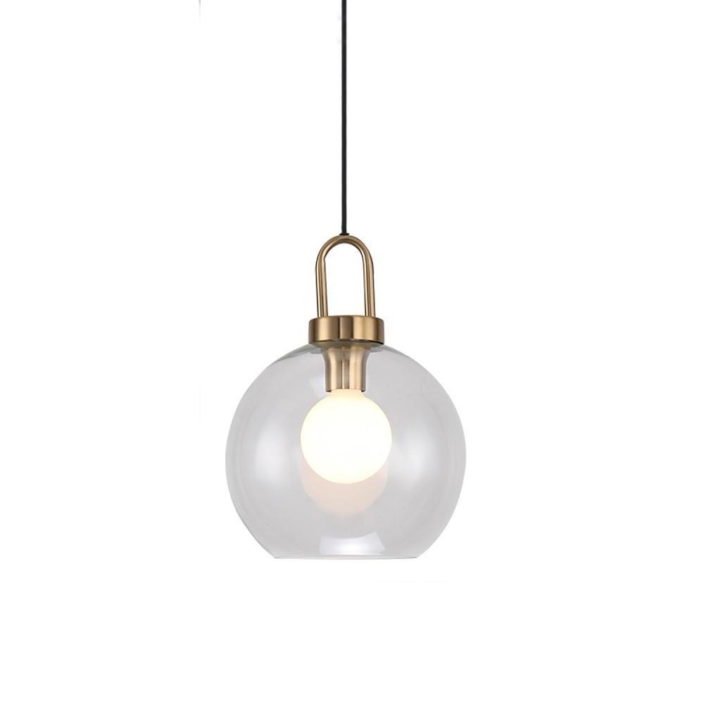 Industrial Semi Globe Glass Pendant Light Electroplated Metal LED Hanging Ceiling Lamp for Kitchen