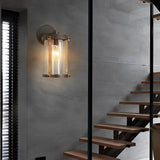 Industrial Style Outdoor Wall Light Black Waterproof Exterior Glass Sconce for Porch and Garden