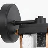 Industrial Style Outdoor Wall Light Black Waterproof Exterior Glass Sconce for Porch and Garden