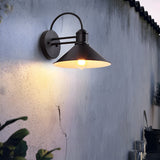 Industrial Style Retro Conical Iron Waterproof Outdoor Wall Lamp Exterior Porch Sconce